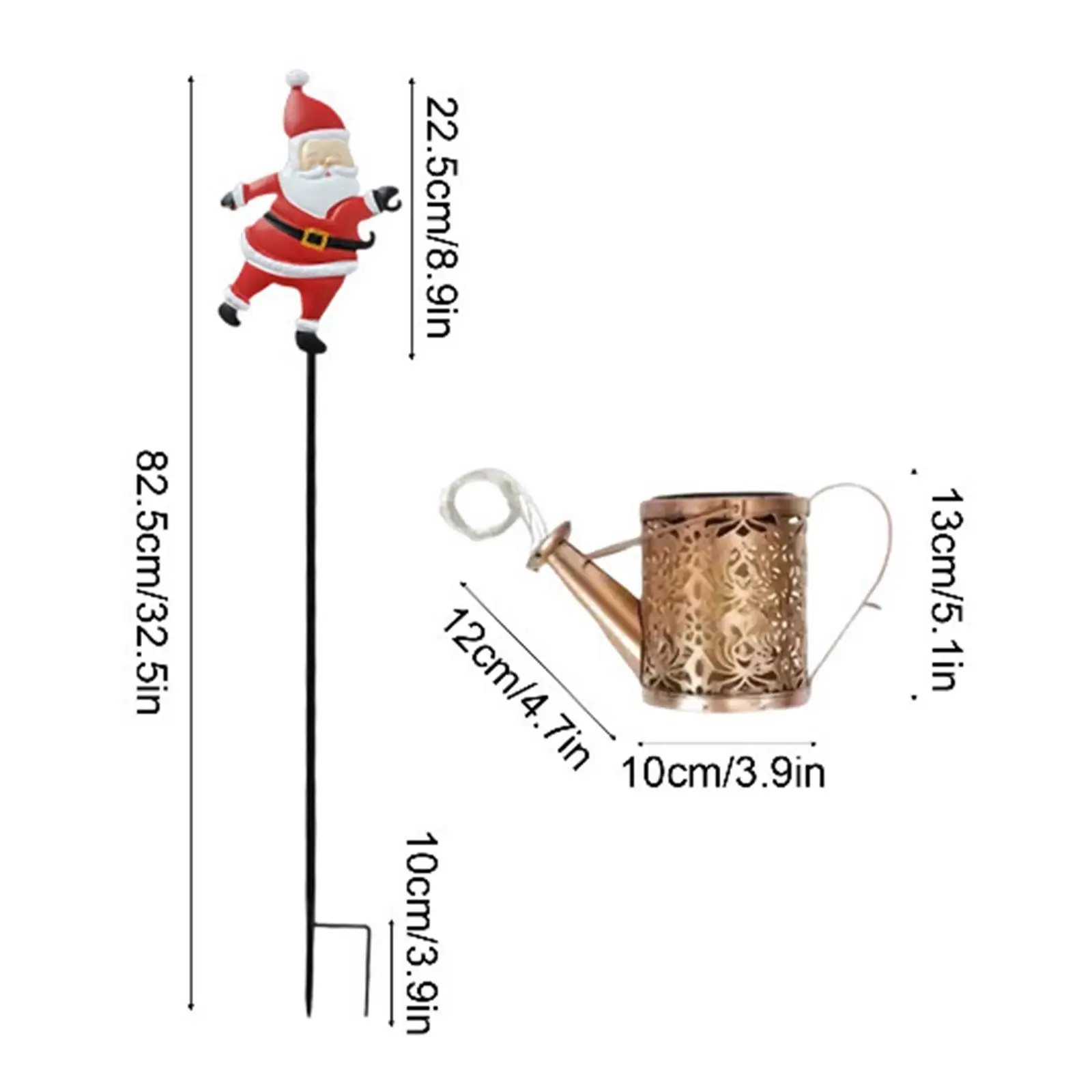 Decorative Santa Figure Solar Hanging Lantern Iron Material for Outdoor Christmas Garden Lighting