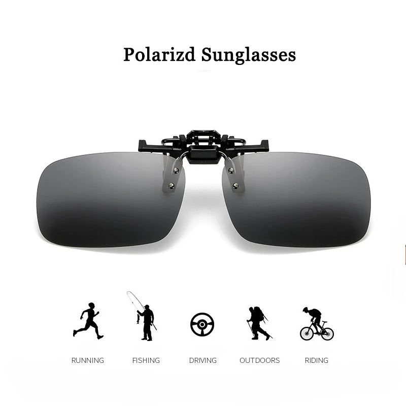Driver Sunglasses Clip-on Polarization Day Night Vision Flip-up Driving Glasses Superlight Clip UV400 Goggles for Outside Unisex
