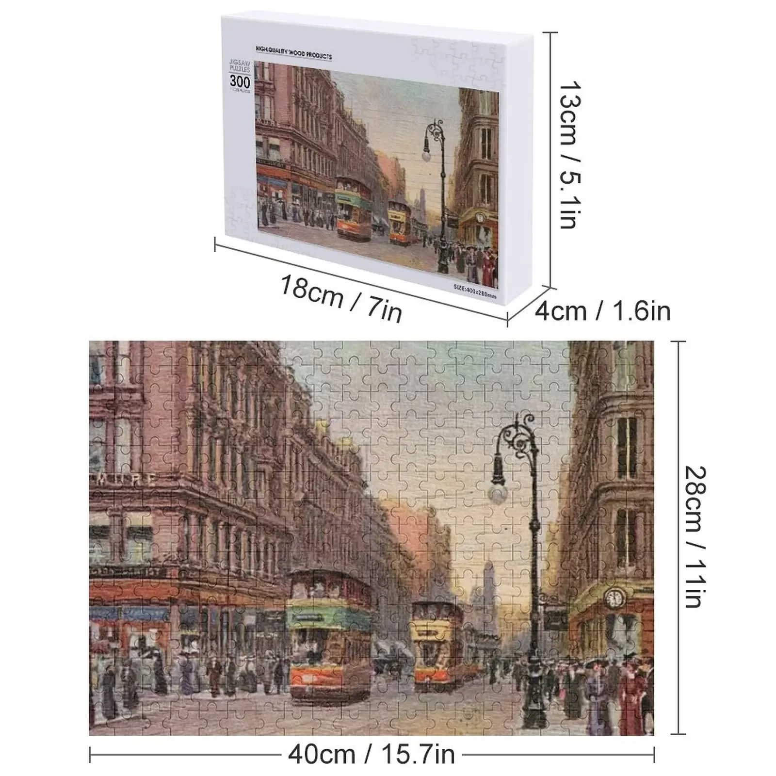 Винтажная иллюстрация улицы Собчихолла, головоломка Глазго, рождественские подарки, индивидуальные подарки для детей, головоломка