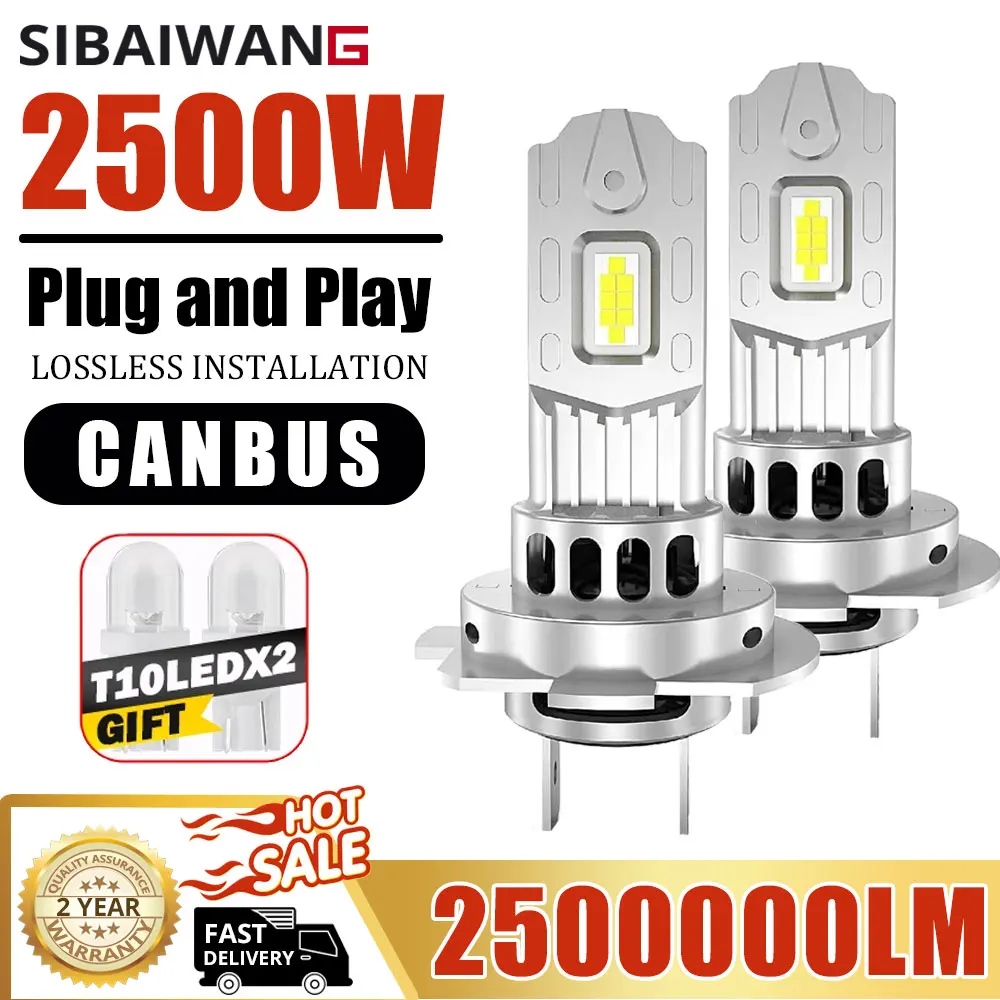 

H7 LED Headlight Bulbs 12V 6000K Mini Wireless CSP for Car Headlamp H7 Turbo Led Light Kit Automobile Fog Lamp Plug and play