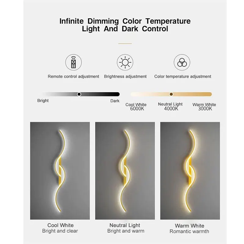 寝室,居間,ソファの背景,屋内照明用のリモコン付き調節可能なLEDウォールライト