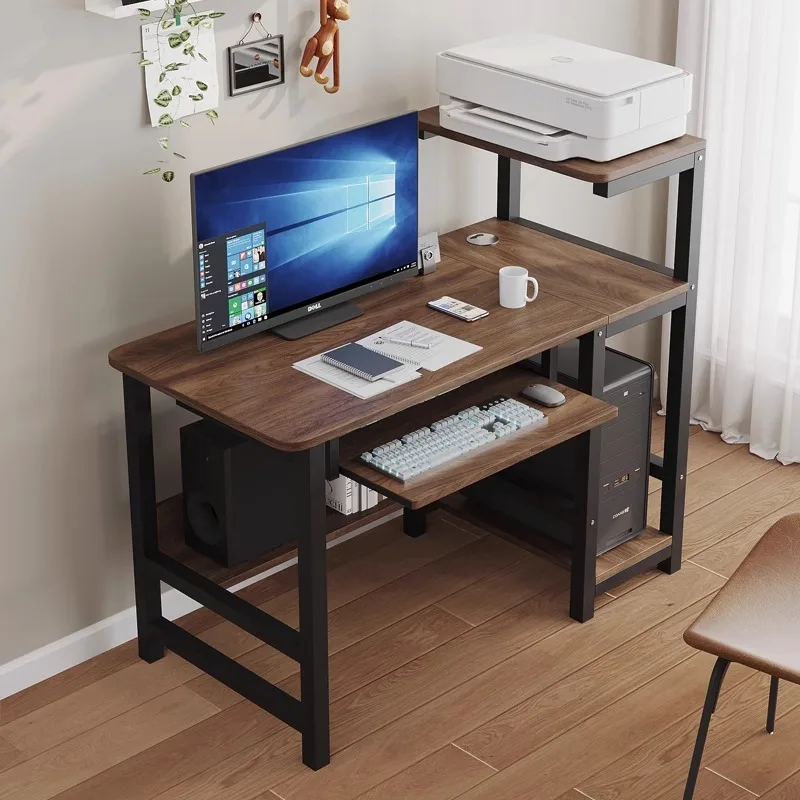 Simple design Metal support board Desk capaciousness Printer Home writing desk Office table for Bedroom Assembled version