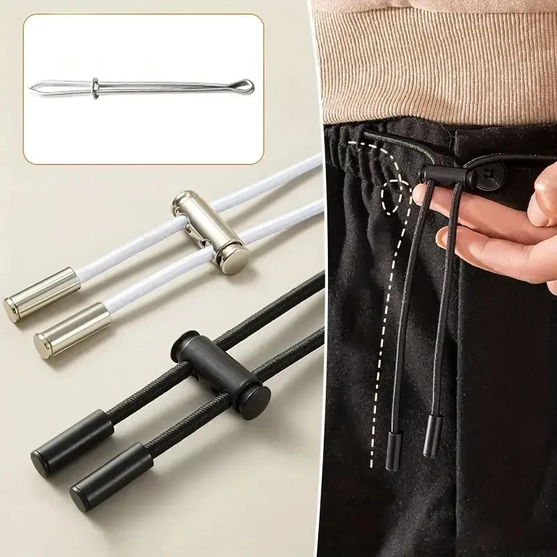 【Schön】2M Starkes Elastisches Band für Jogginghosen-Taillenband mit Einfädelvorrichtung, Stopper zum Selbermachen von Nähzubehör