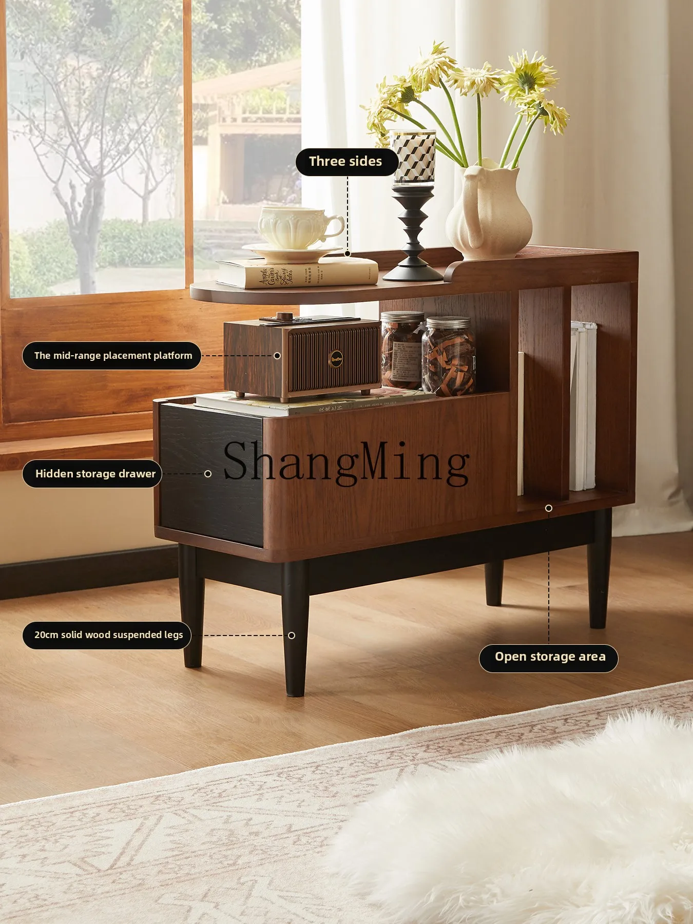 

CLstyle solid wood edge few living room bedroom retro bedside small table small coffee table sofa side