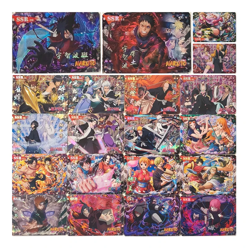 anime-one-piece-naruto-bleach-rare-ssr-game-robin-nami-uchiha-madara-itachi-kuchiki-rukia-collectible-cards-birthday-toy-gift