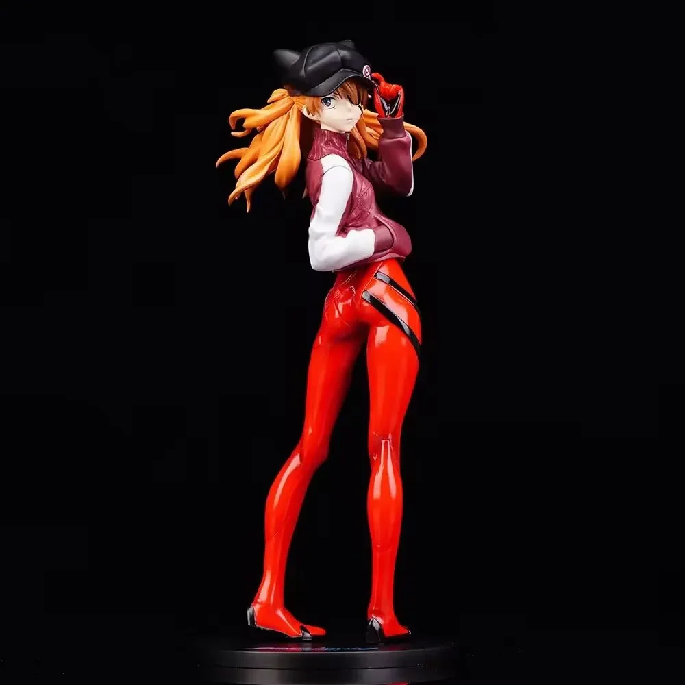 24CM EVA Anime Figure Asuka Langley Soryu Sportswear Peaked Cap Dress Up Model Toy Gift Collection PVC Evangelion Aciton Figure