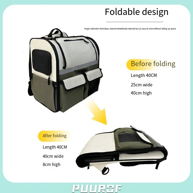 PUUROF Pet luggage Large capacity cat bag backpack Large backpack portable Spring Festival special car bag windproof