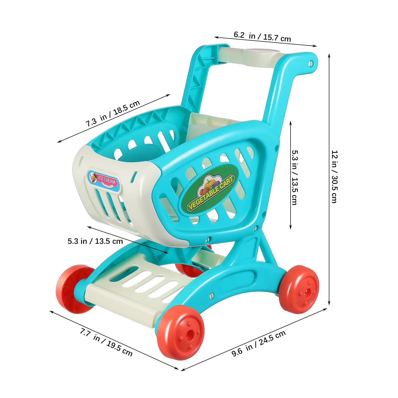 Carrello della spesa di simulazione per bambini Giocattolo con portaoggetti Carrello per giochi di ruolo Carrello per alimenti per bambini Accessori per giochi in plastica rosa per bambini