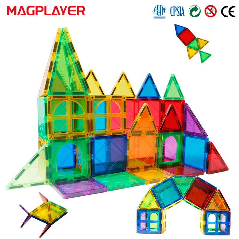 Mag player magnetische Bausteine Kinder DIY Spiele Montessori Lernspiel zeug Baukästen Magnet fliesen für Kinder Geschenk