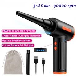 R5/R3/K5 Air Duster 90000RPM 7500mAh Electric Wireless Air Gun Air Blower Cleaner For Computer PC Keyboard Home Cleaning Machine