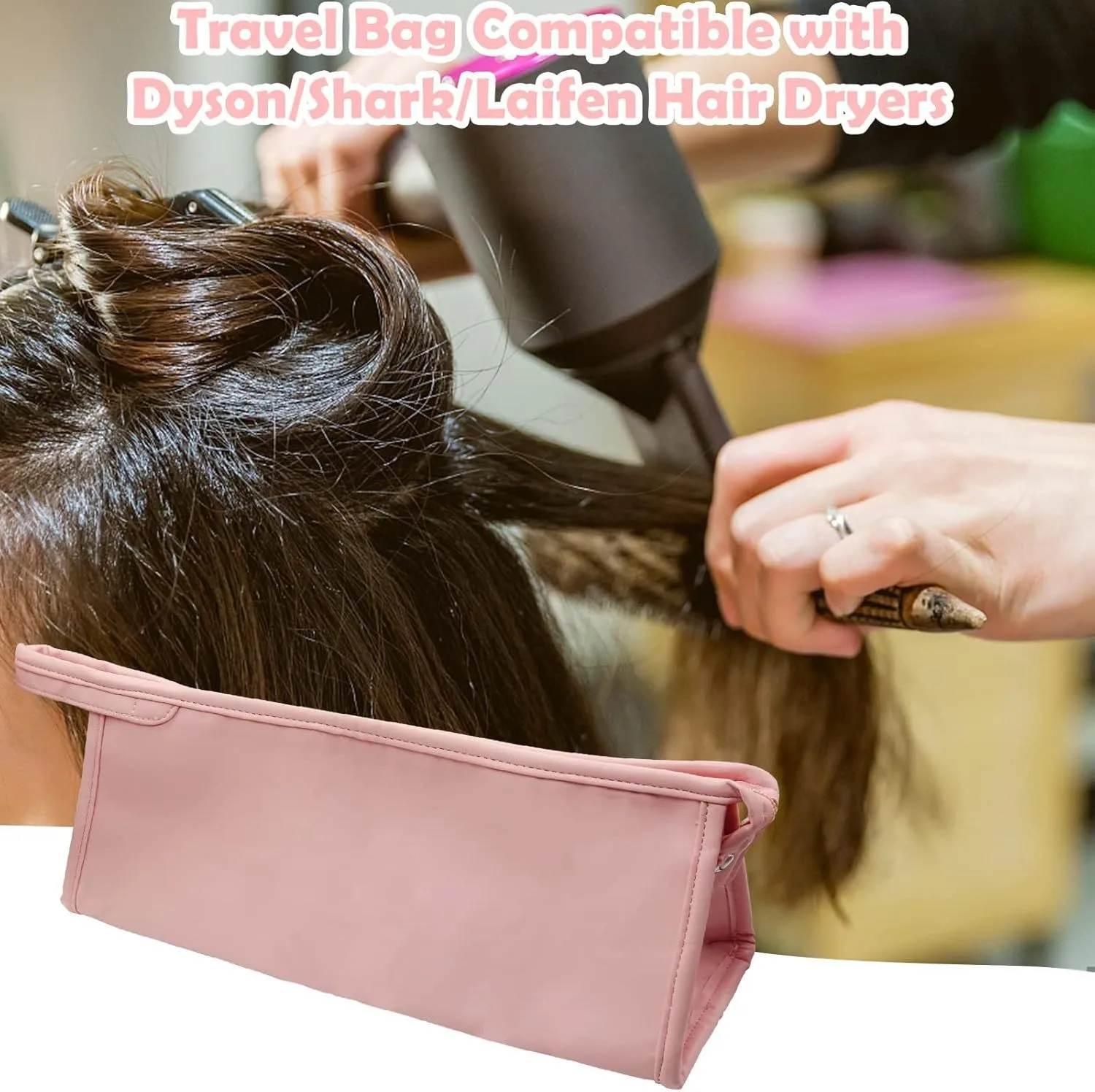 PU Leather Portable Hair Dryer Travel Storage Bag Case for Dyson - Compact Storage Solution for On-the-Go Styling