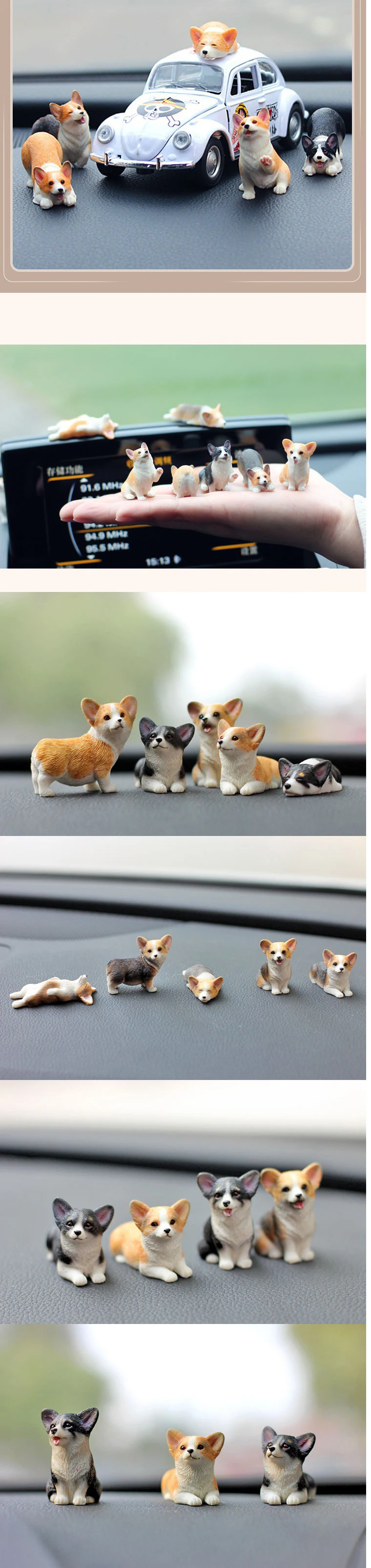 Mini-Corgi-Harzfigur - Entzückendes 3D-Handwerk, einzigartiges Geburtstagsgeschenk & kreative Autodekoration für Tierliebhaber – Detail 1