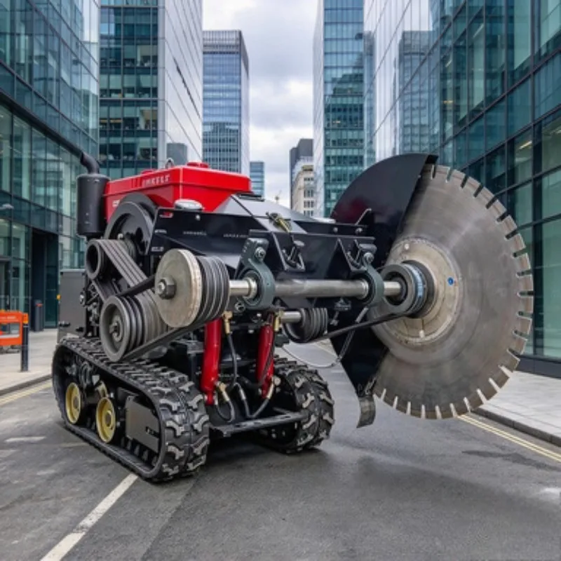 37KW Track-Mounted Diamond Wire Saw Machine Remote Control Road Cutting Equipment Concrete Asphalt Demolition