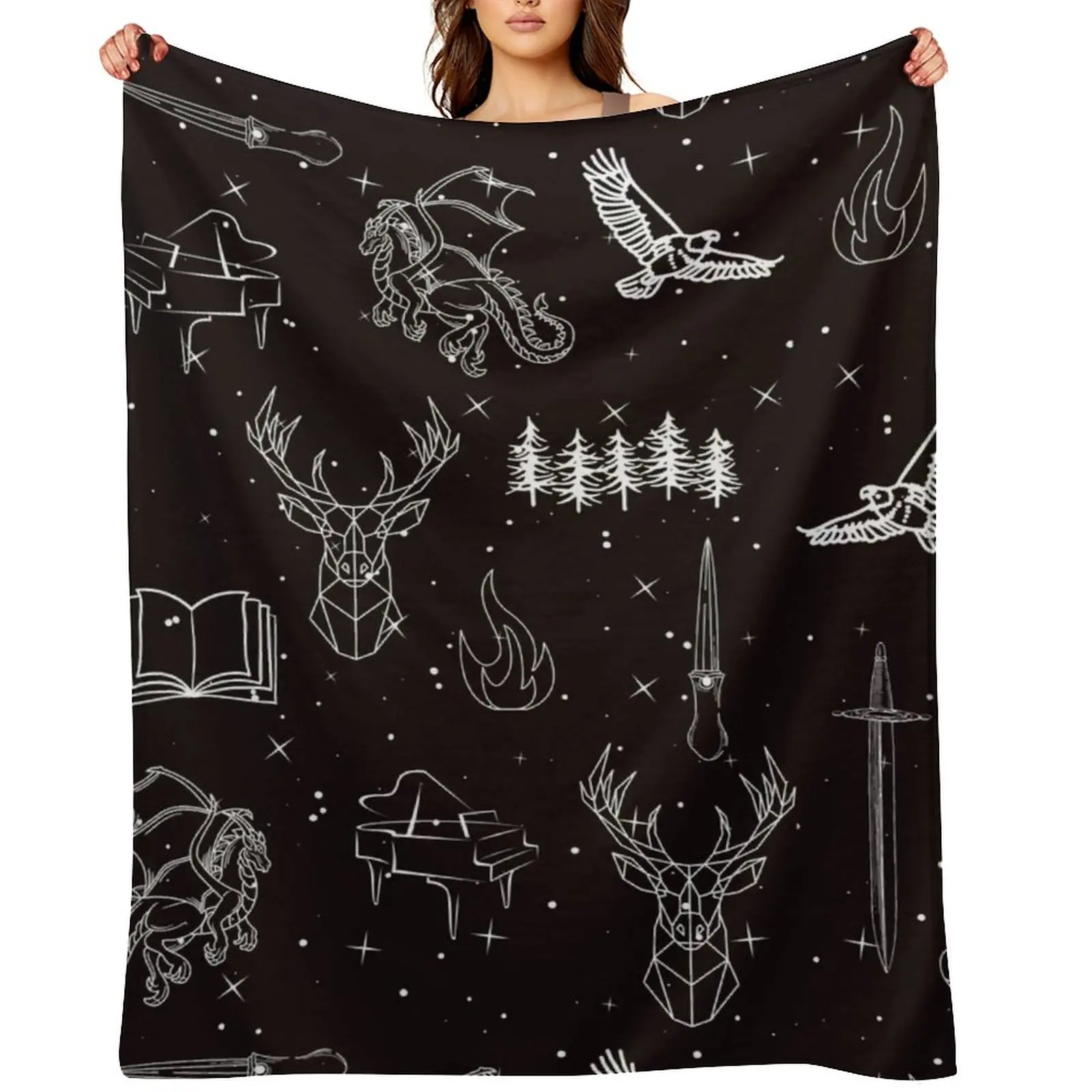 

Throne of Glass Pattern Throw Blanket Luxury Thicken Blankets For Baby Soft Big Bed Blankets