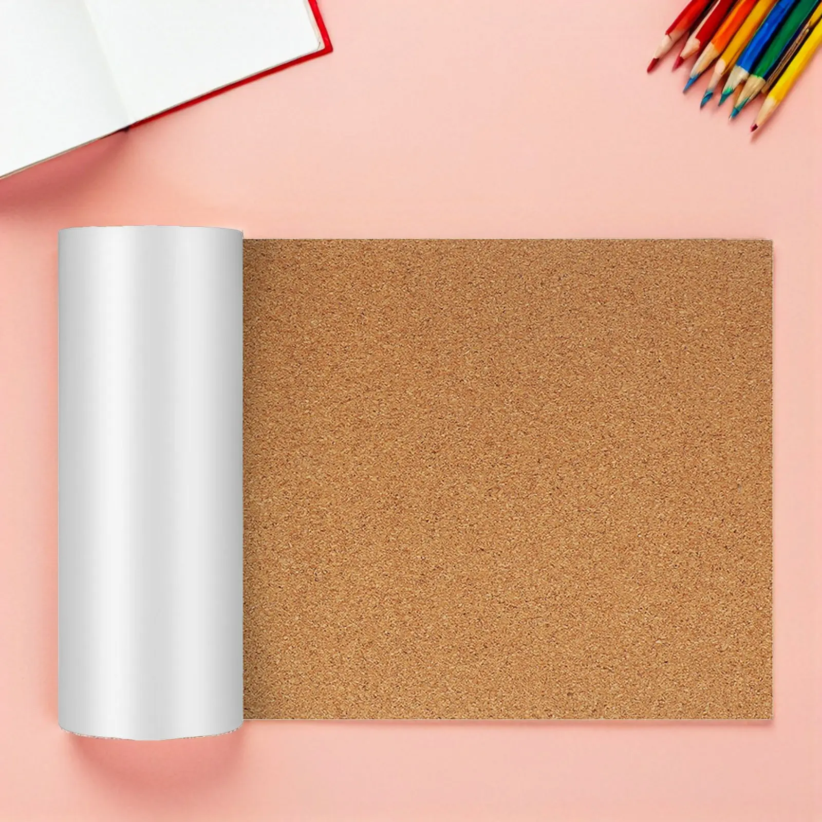 Self Adhesive Cork Sheet Roll Thick Backing Board for Walls Bulletin Board Home School Office Craft Projects Supplies Sticky