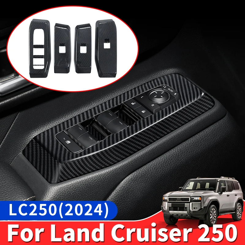 

For Toyota Land Cruiser 250 2024 Windows Control Panel Decoration Protective Sticker Prado LC250 Interior Accessories Tuning