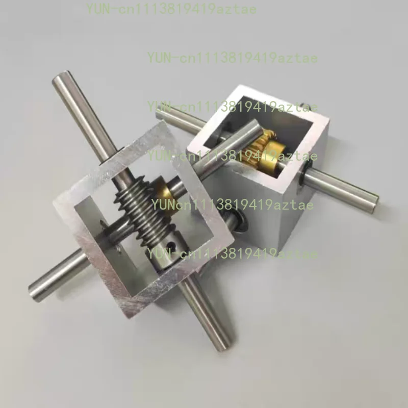 6MM/8MM Worm Gear Reducer Small Gearbox 90 Degree Right Angle Reversing Gearbox 1:10 1:20 Angle Converter