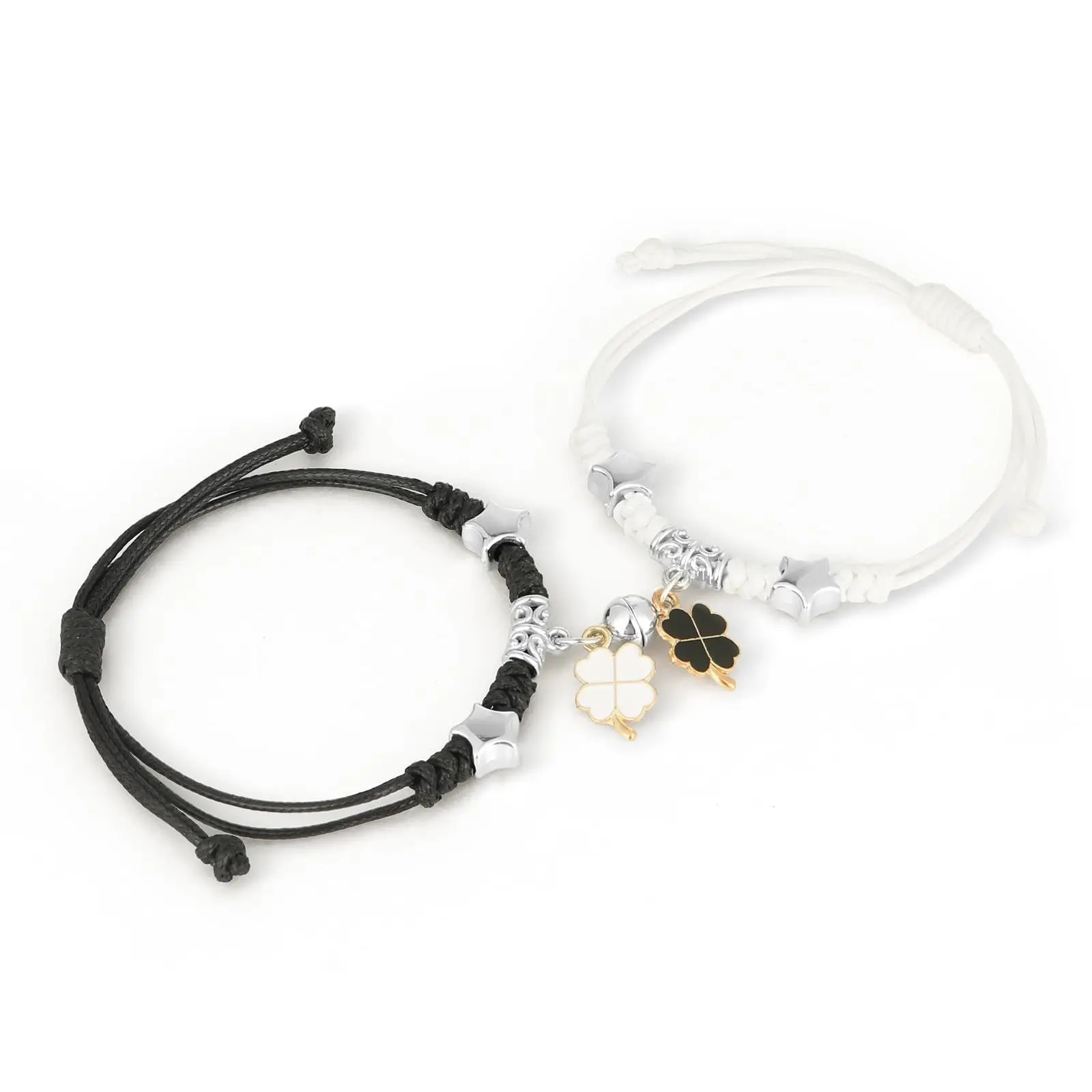 Weaving Friends Couple Center Magnetic Star Cross Key Lock Pendant Bracelet Gift Wholesale