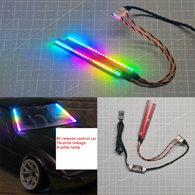 Throttle Linkage A-pillar Light Remote Control Car Throttle Amount Display Light Bar RC Remote Control Car Linkage Light Set DIY