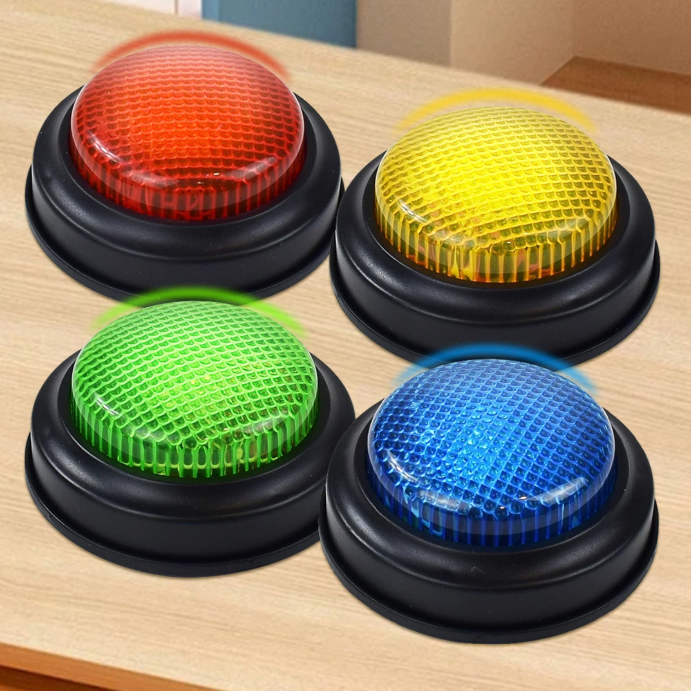 

Game Buzzers with Lights and Sound for Classroom,4-piece Set of Game Buzzer Buttons, Answer Buzzers for Game for Kids Adults
