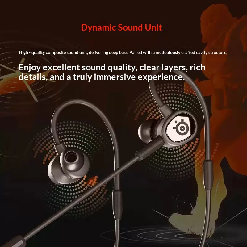 Steelseries Tusq In Ear Earphones Dual Microphone Gaming Black Multi Platform Compatible Ergonomic Gaming Accessories Gifts