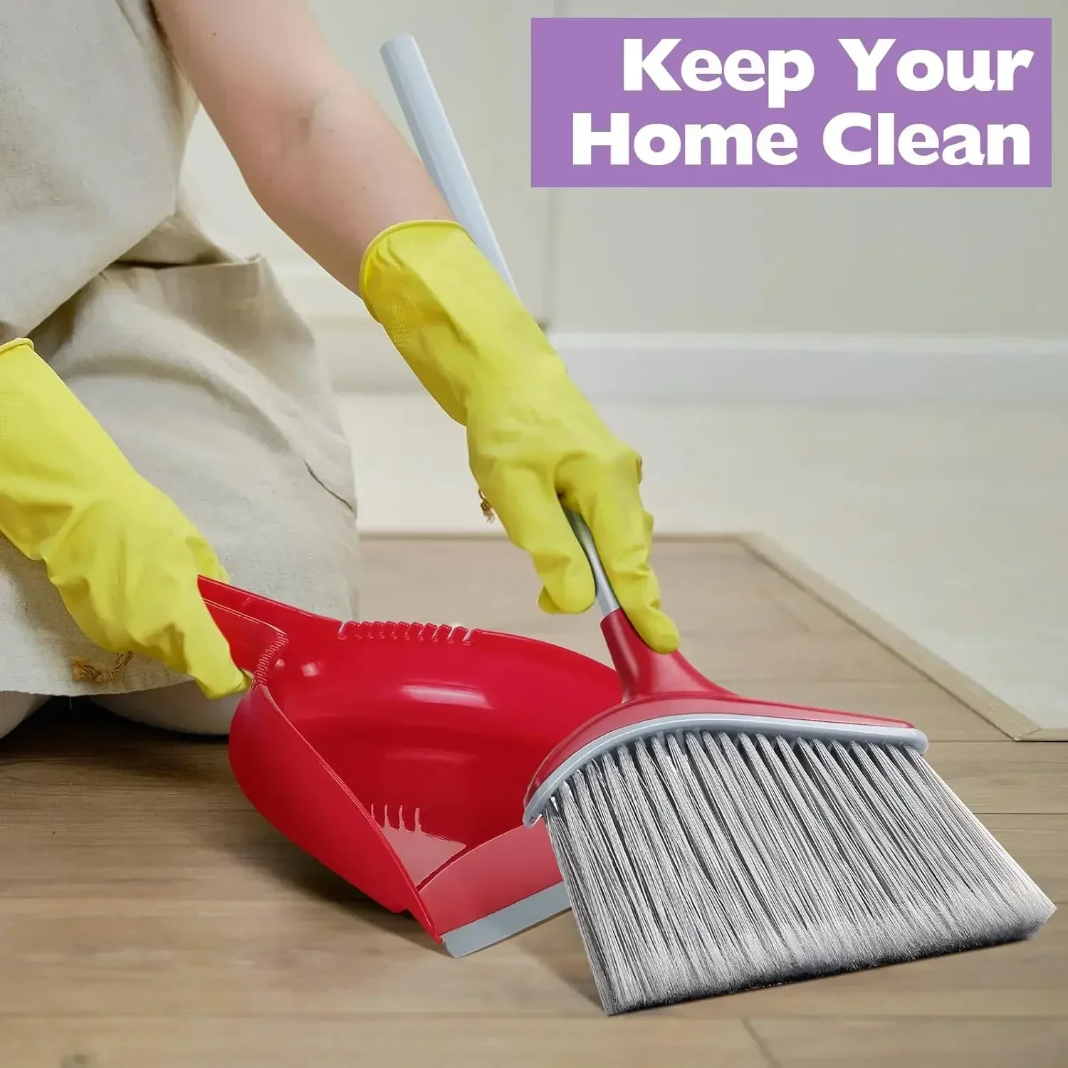 

XMSJ-Sale 5 Pcs Angle Broom And Dustpan Combo Set For School Classroom 54'' Outdoor Indoor Cleaning Broom Commercial Broom With