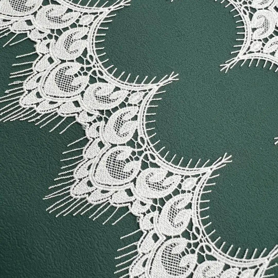 6m/lot New Arrival Water Soluble Thick Eyelash Lace Ideal For Wedding Gown Cheongsam Dress Skirt And Curtain Decoration