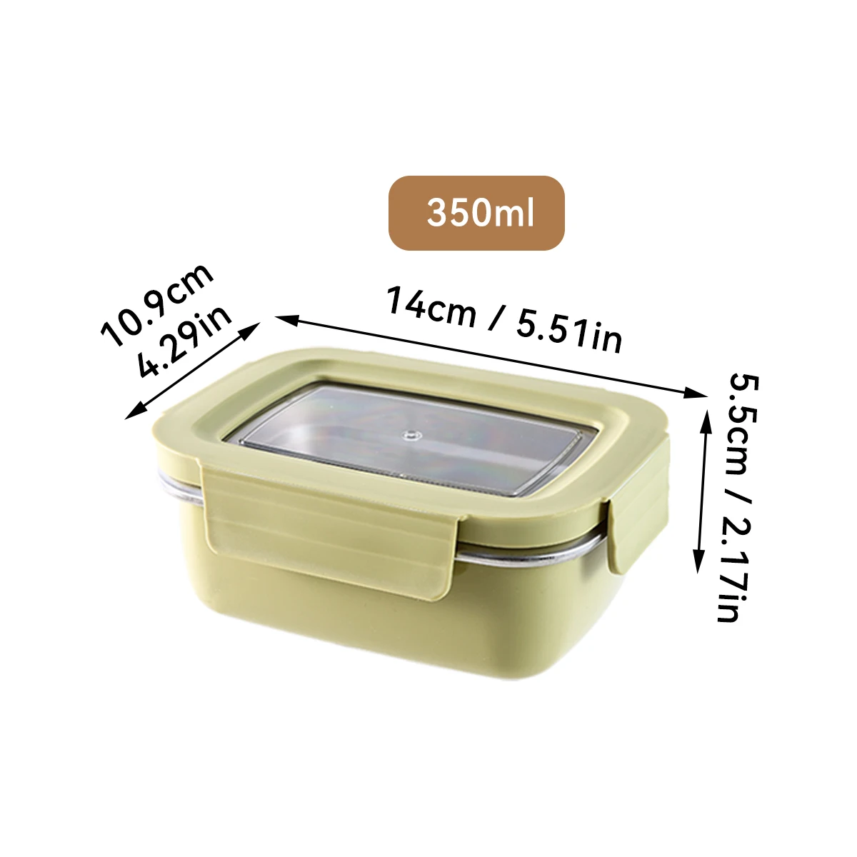 WORTHBUY 304 roestvrij staal verdeelde Bento lunchbox met afneembaar deksel Student draagbare grote capaciteit verzegelde lunchcontainer