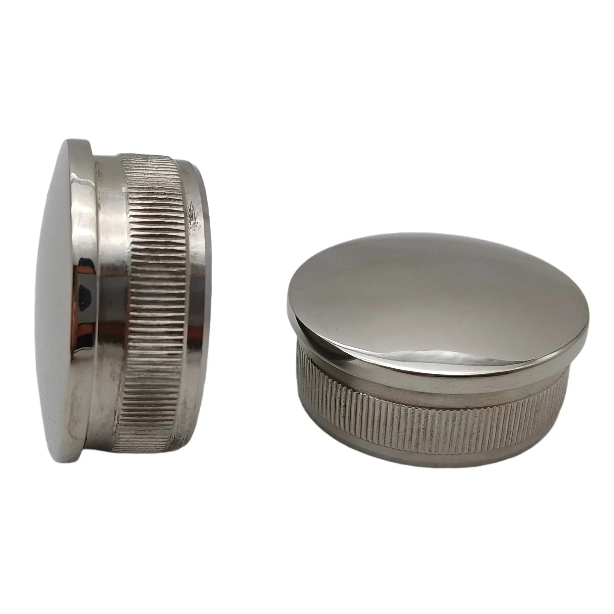 2 PCS Stainless Steel Handrail End Cap Knurled Self Grip for Stair Railing 38.1mm Tube
