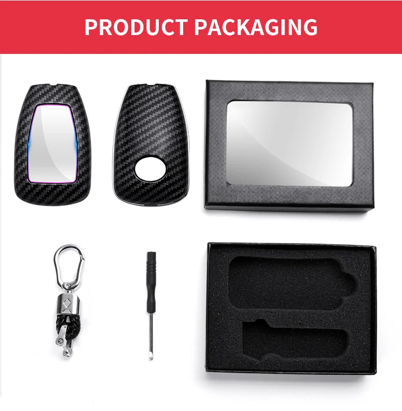 1PCS Premium Carbon Fiber Texture All-Inclusive Key Shell for BAIC Motor - Full Protection & Stylish Design