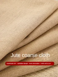 Jute Fabric By The Meter for Tablecloth Bag Upholstery Sewing Plain Wear-resistant Old Coarse Cloth Retro Breathable Hydrophobic
