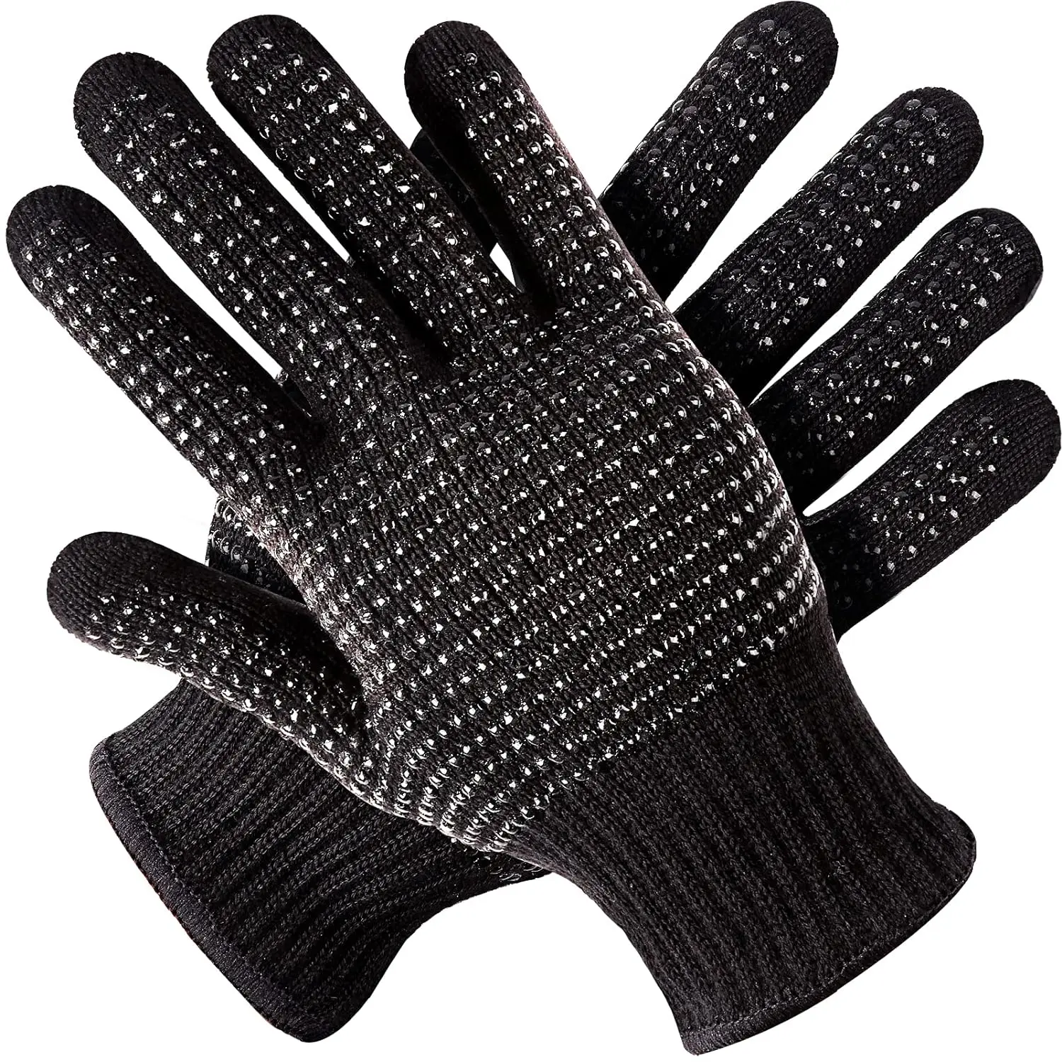 

Heat Resistant Gloves With Silicone Bumps Heat Proof Glove Mitts For Hair Styling Curling Iron Wand Flat Hot-Air Brushes Gloves