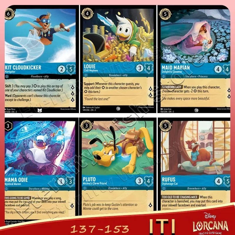 Disney LorcanaITI Series 137-153 Card Genie - Cramped in The Lamp Gramma Tala - Spirit of The Ocean Huey - Savvy Nephew