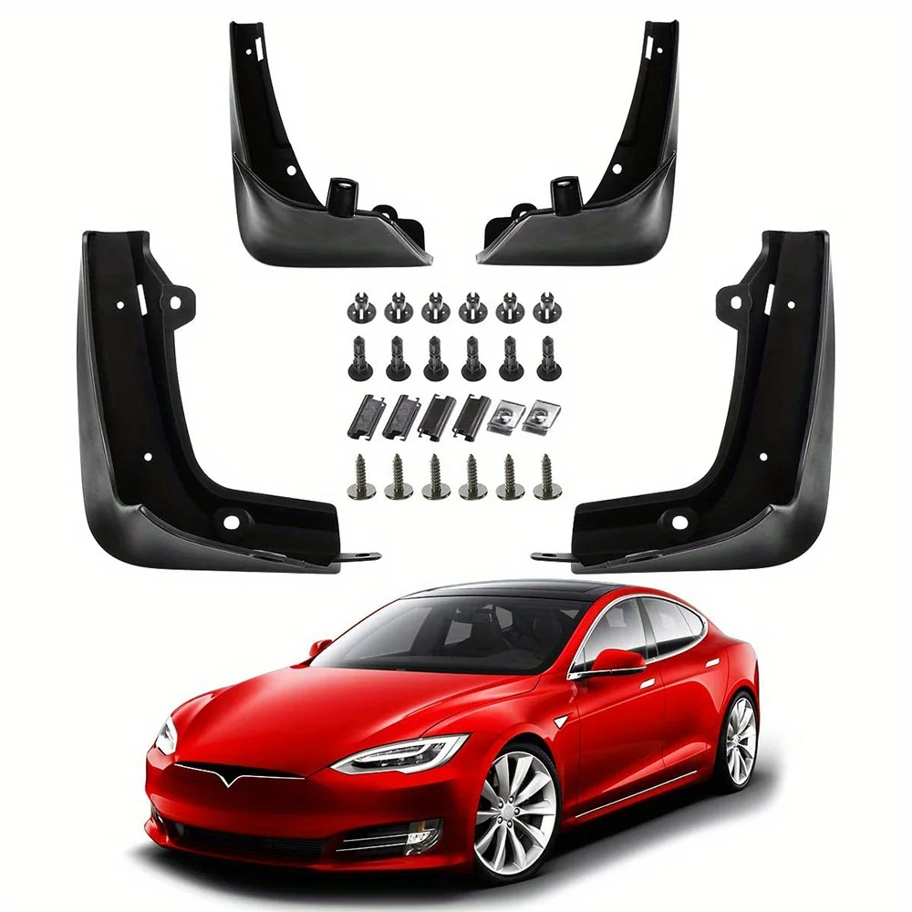 

Set of 4 Mud Flaps Splash Guards for Tesla Model S 2022 2023 2024 No Drilling Mudguards All Weather Protector Accessories