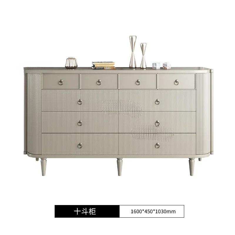 A  Postmodern American light luxury solid wood porch decorative cabinet bedroom storage side cabinet entry wall