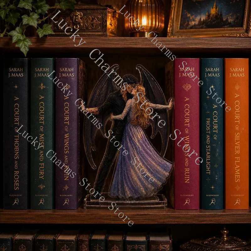 Feyre and Rhysand Bookend Standee, ACOTAR Inspired Acrylic Booklf Decor, Night Court Fsy Roman, Book Lover lf Display