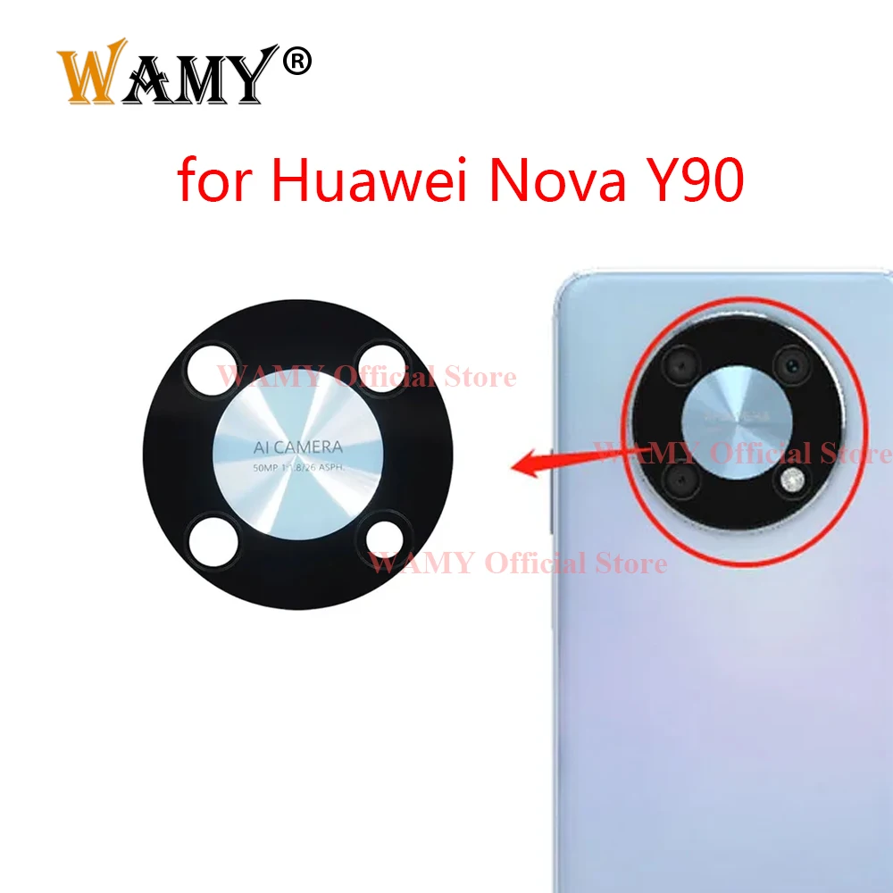 WAMY Rear Back Camera Glass Lens Replacement for Huawei Nova Y90 With Sticker