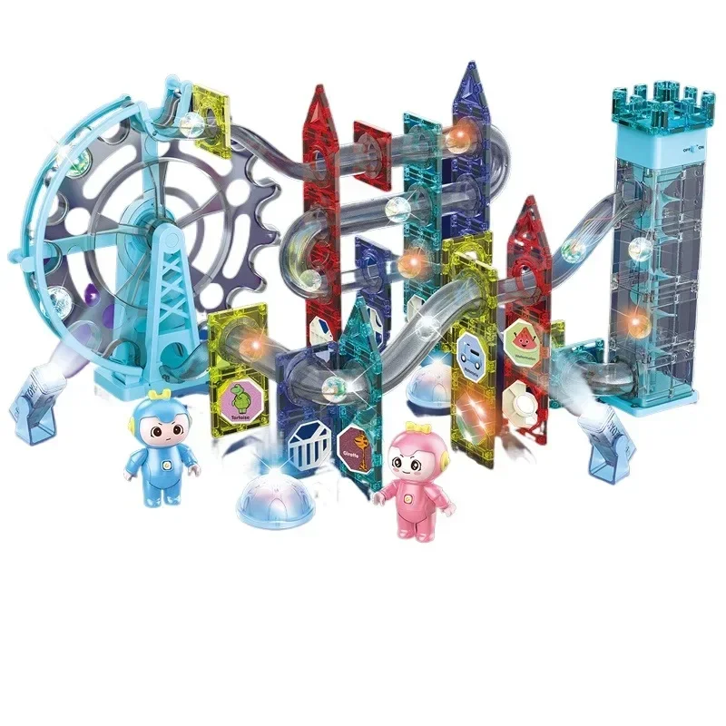 129 pieces DIY building magnetic building block toy set Children's magnetic building block toy set