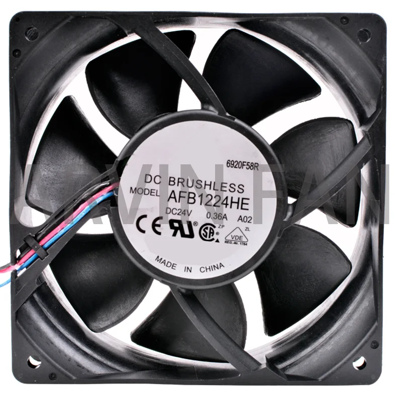 Brand New Original AFB1224HE 12cm 12038 120x120x38mm DC24V 0.36A 3 Line Inverter Large Air Volume Cooling Fan