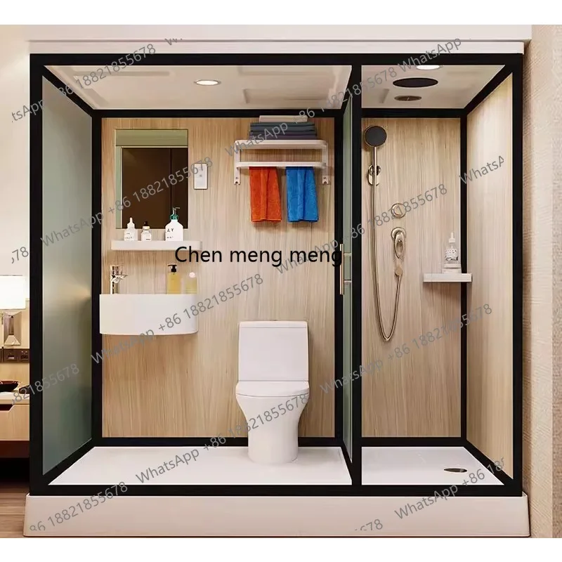 shower room as a whole, bathroom and toilet integrated mobile home, partition glass room