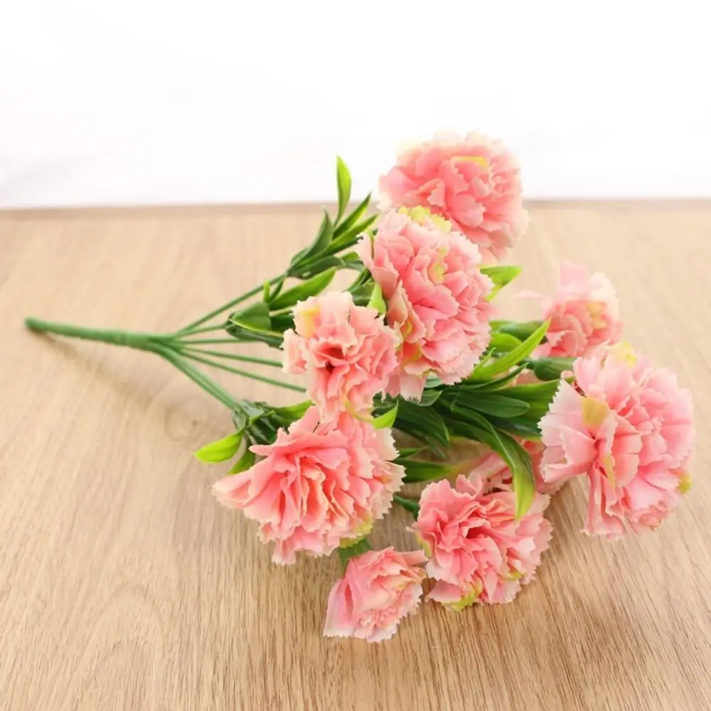 Hot Sale 11Heads Artificial Carnation Silk Simulation Fake Flower UV Resistant Bush Bouquet