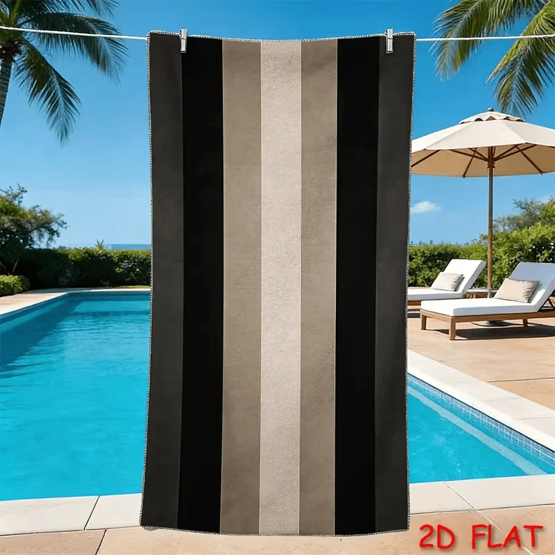 Oversized Striped Beach Towel Large Pool Bath Resort Summer Beach Mat Microfiber Towel 80x160cm Tropical Design
