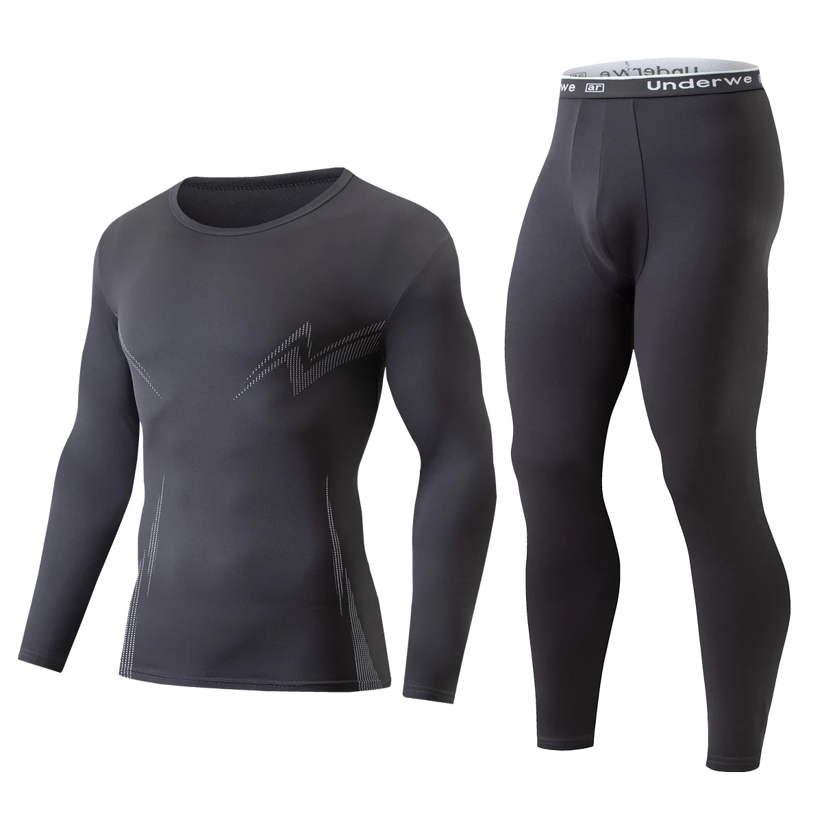 2-Piece Set Of Autumn/Winter Men's Line Printed Casual Warm Underwear Set Comfortable Plus Size Sports Home Brushed Pajamas Set