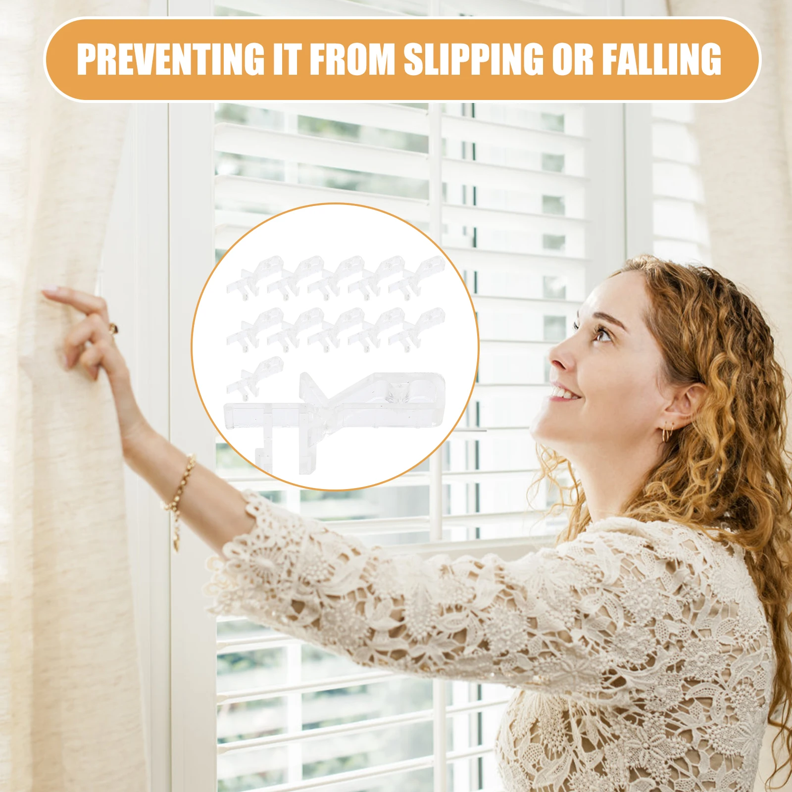 

12pcs Window Valance Clips Transparent Blind Valance Clamps Vertical Blinds Replacement Parts Lightweight Home Office