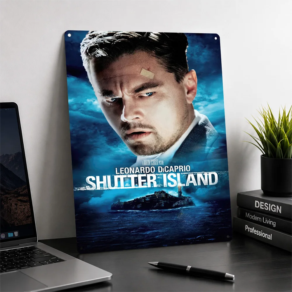 Shutter Island Movie Poster Cinema Wall Art Customized Retro Metal Tin Sign for Man Cave Home Decor Film Fan Gift Display Plaque