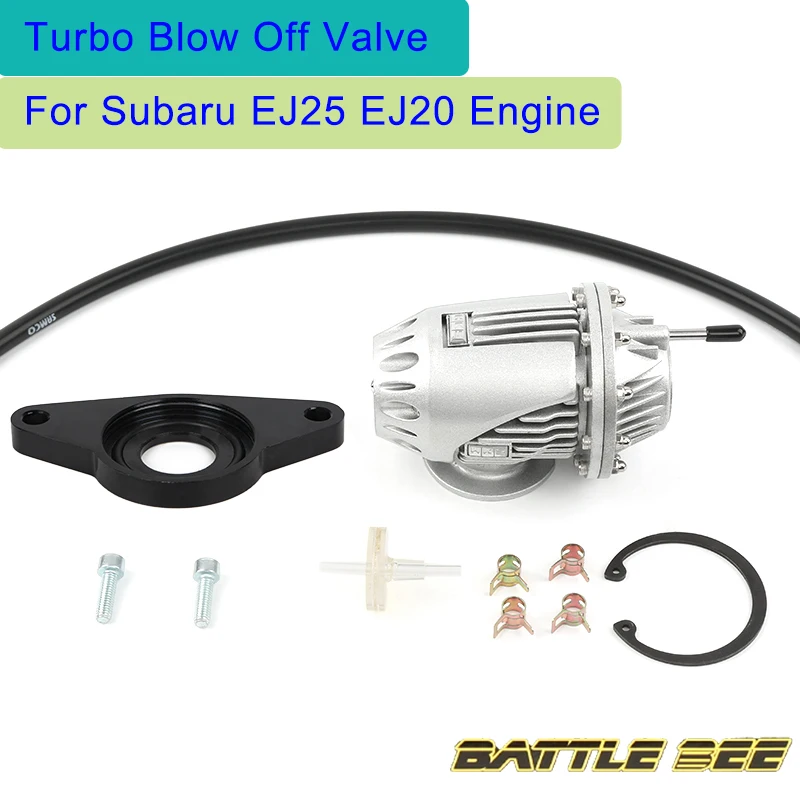 

Black Silver SQV 4 Turbo Blow Off Valve for Subaru EJ25 EJ20 Engine SSQV BOV Aluminum Pull-Type With Adapter Base