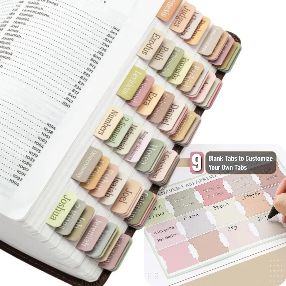 

5 листов (75 шт.) библейских закладок с крупным шрифтом и легкочитаемым текстом, материалы для библейского дневника, самоклеящиеся этикетки-индексы, канцелярские товары