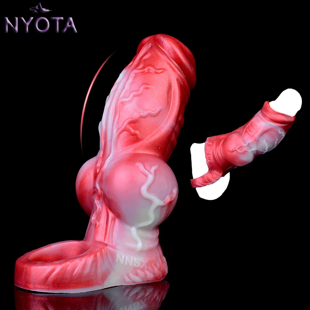 

NYOTA Soft Silicone Delay Ejaculation Cock Sleeve Enlargement Reusable Large Knot Penis Sleeve Extender Sex Toys For Men Couples