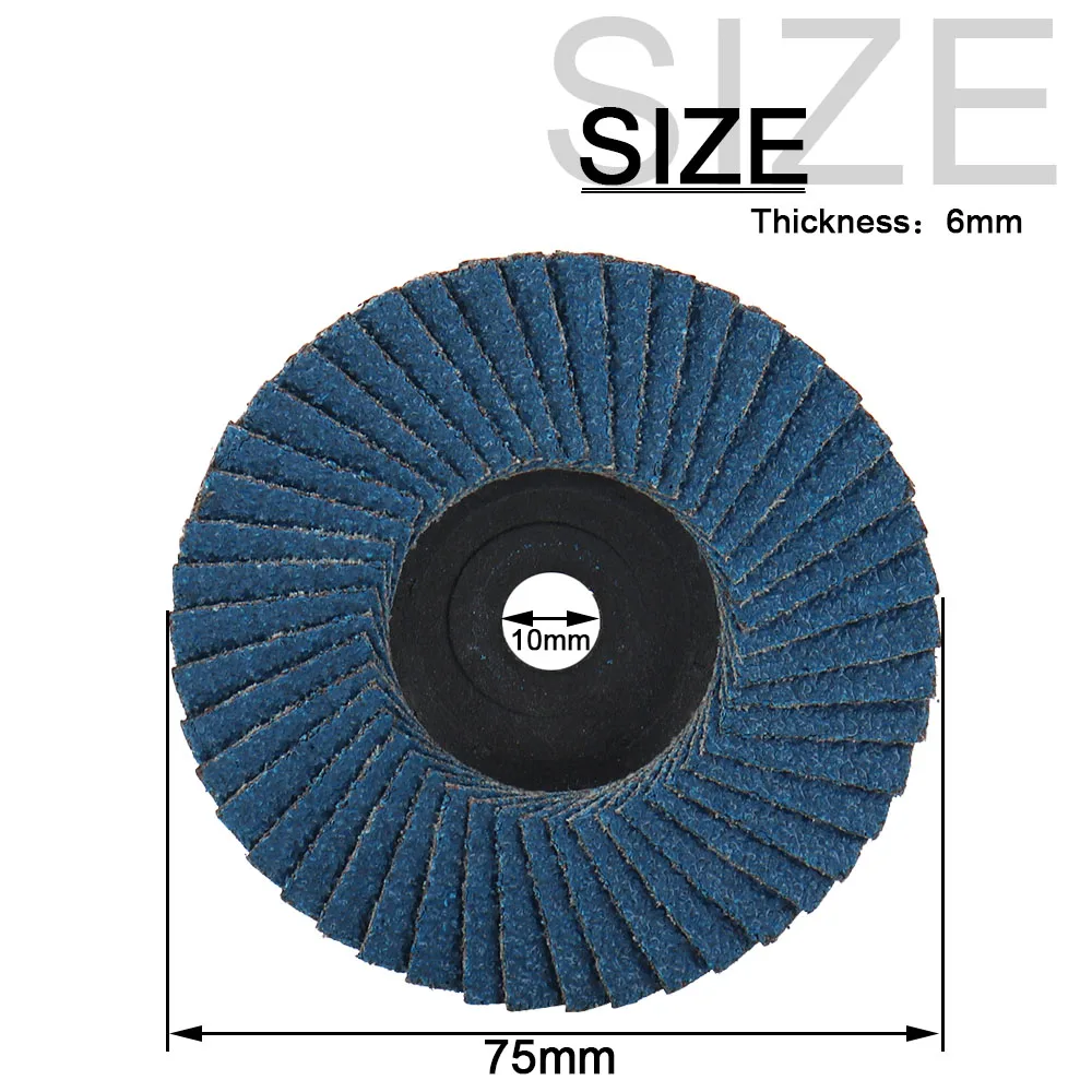 2pcs 3 inch Flat Flap Discs Mini Grinder Angle Grinder Accessories Polishing Wheel Abrasive Tool for Metal Wood PVC Polishing