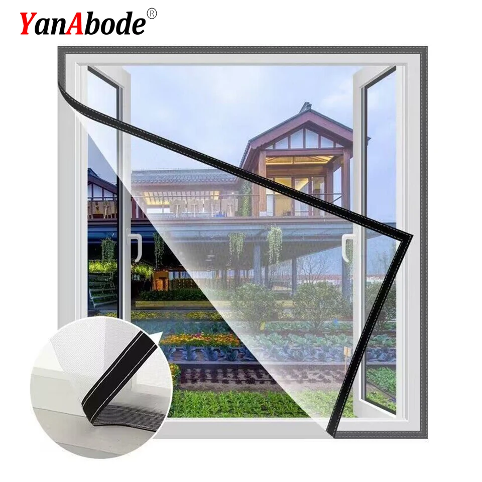 Black Window Screen Custom Size Mosquito Net Easy Clean Install Simple Black Net Black Edge Fiberglass Mosquito Repellent Net